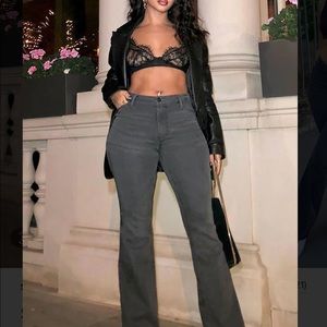 Fashion Nova Side Slit Jeans - Grey